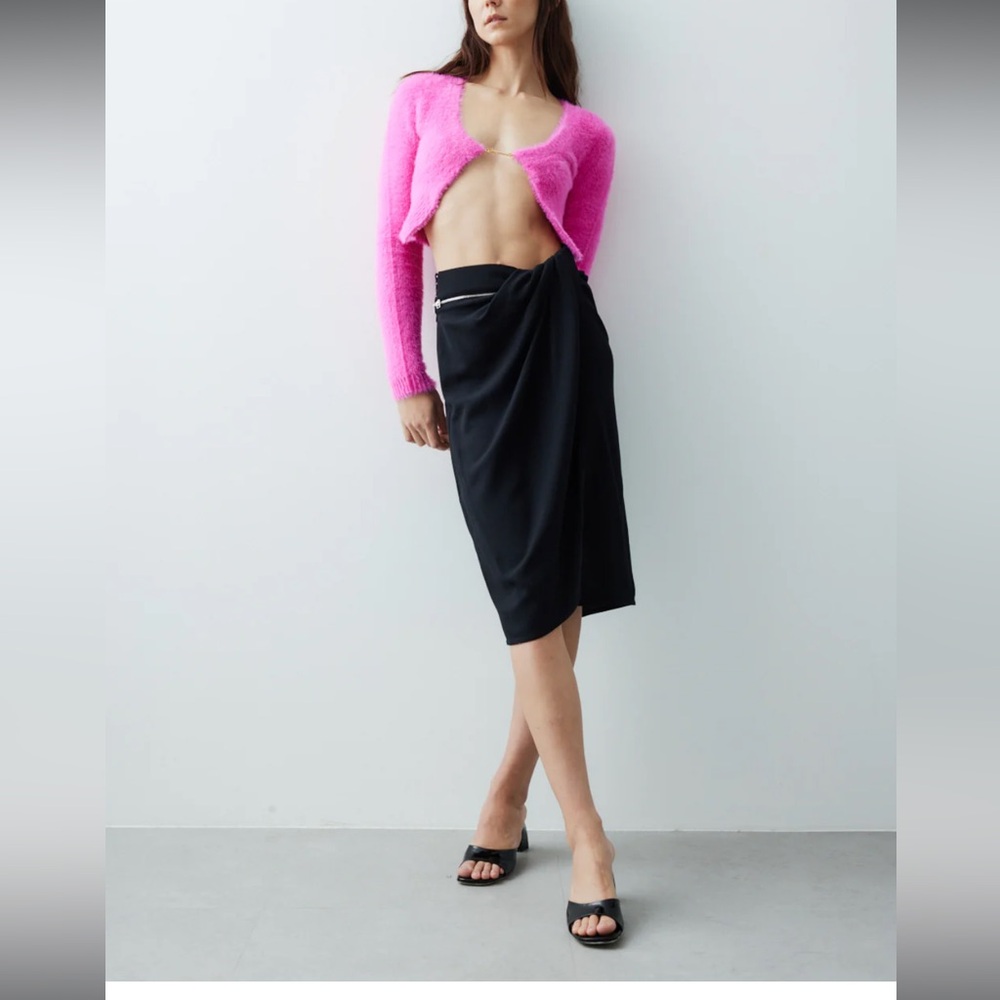 Jacquemus La Jupe Bodri, size 36, black wool crepe